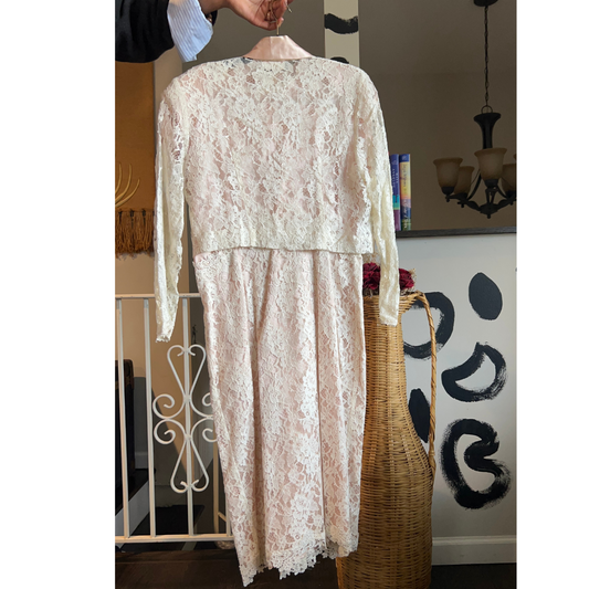 Vintage Susan Lanes Country Elegance 2PC Lace Dress Set