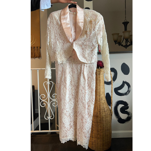 Vintage Susan Lanes Country Elegance 2PC Lace Dress Set